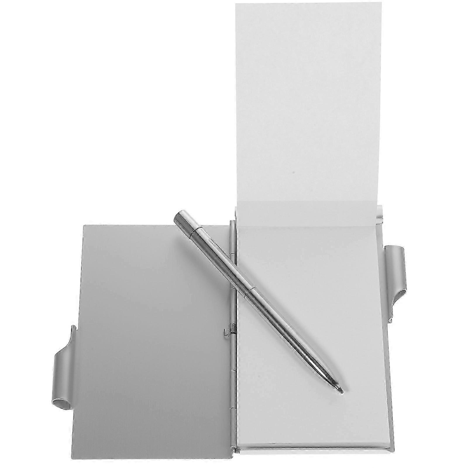 Metal Small Notebook Mini Notepad Small Pocket Notepad Metal Note Case with Pen