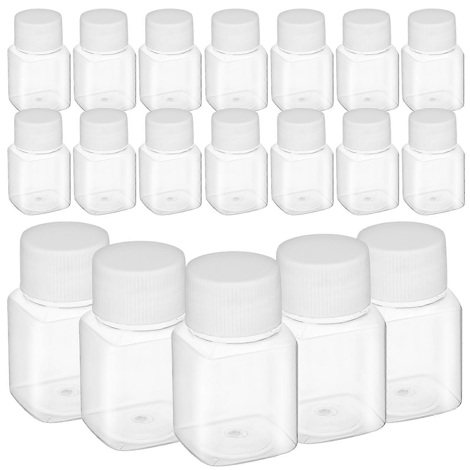 Clear Plastic Square Bottles for Storage Use 20Pcs Small Empty Bottles
