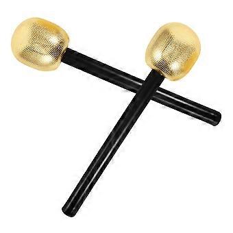 Simulation Microphone Prop Fake Microphone Model for Kids 2Pcs Golden ABS