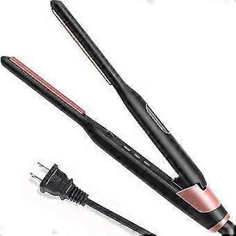 Petit fer plat pour cheveux courts, crayon réglable en température fer plat chauffe rapide, fer à lisser la barbe double tension avec tourmaline céramique pl