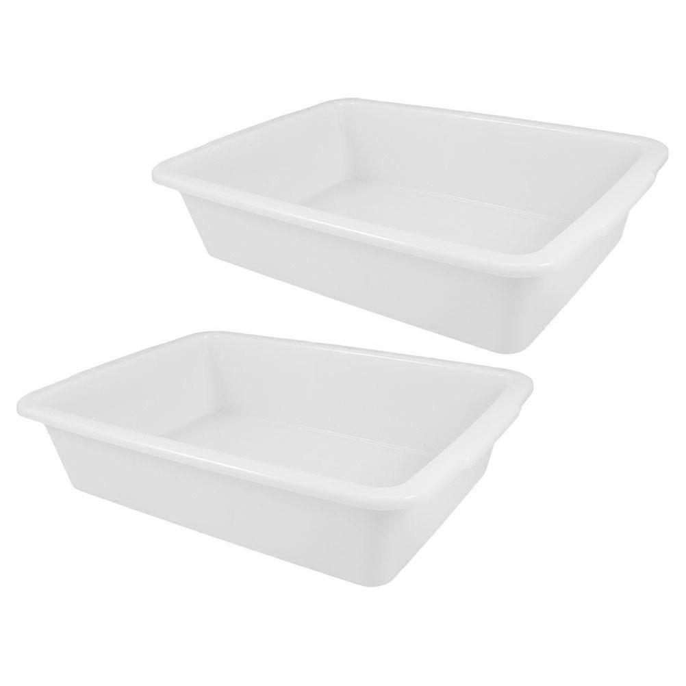 2pcs Plastic Laboratory Tray Rectangular Lab Plate Plastic Storage Container Chemical Experiment Supplies