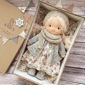 Handmade Waldorf Doll, Cute 12 Inch Handmade Knitted Doll Handmade Plush Doll, Stuffed Toy Waldorf Birthday Handmade Doll (m) [MI]