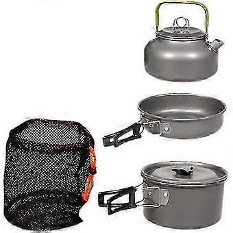Juego de utensilios de cocina de 1 pieza - Juego de ollas para acampar - Kit de utensilios de cocina para acampar - Juego de utensilios de cocina - Olla, sartén, tetera PD
