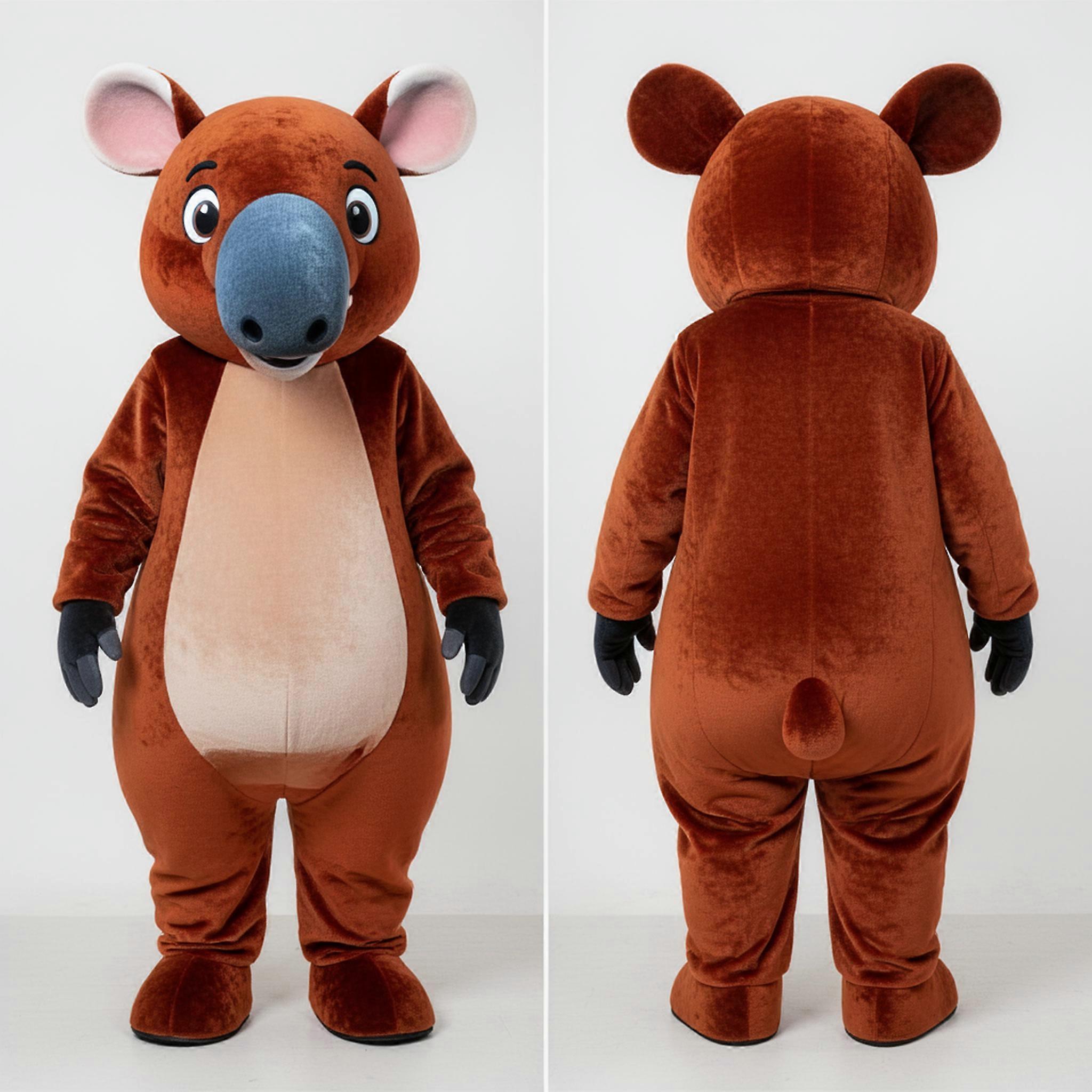 MASTICOT Rust Orange Cuddly Tapir Mascot