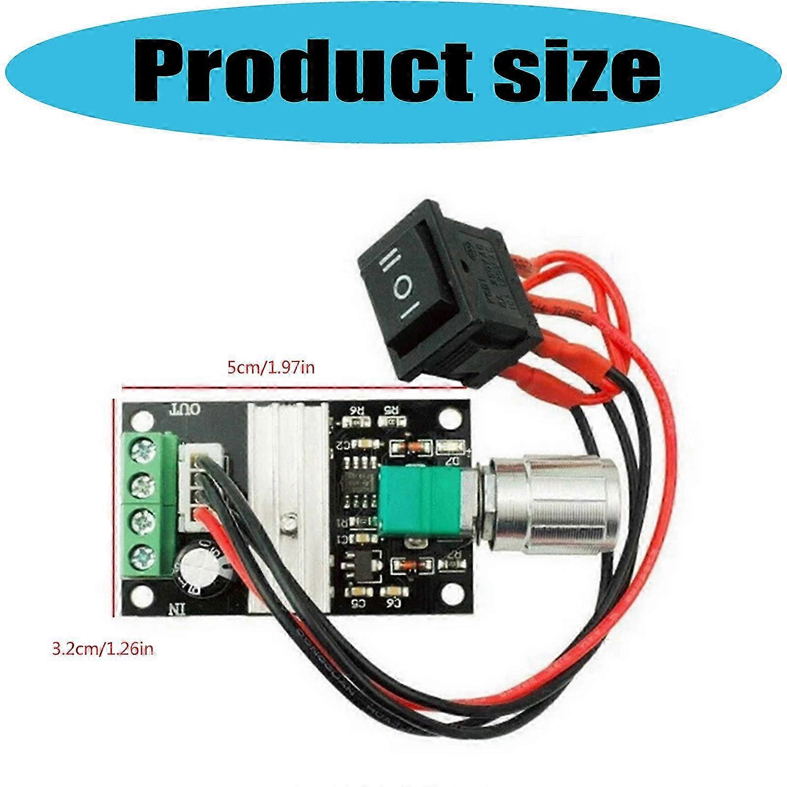 Quick Response PWM Motor Speed Controller Switches compatible with 6V 12V 24V 3A Knob Controlled compatible withward Reverse Stop Function Multicolor