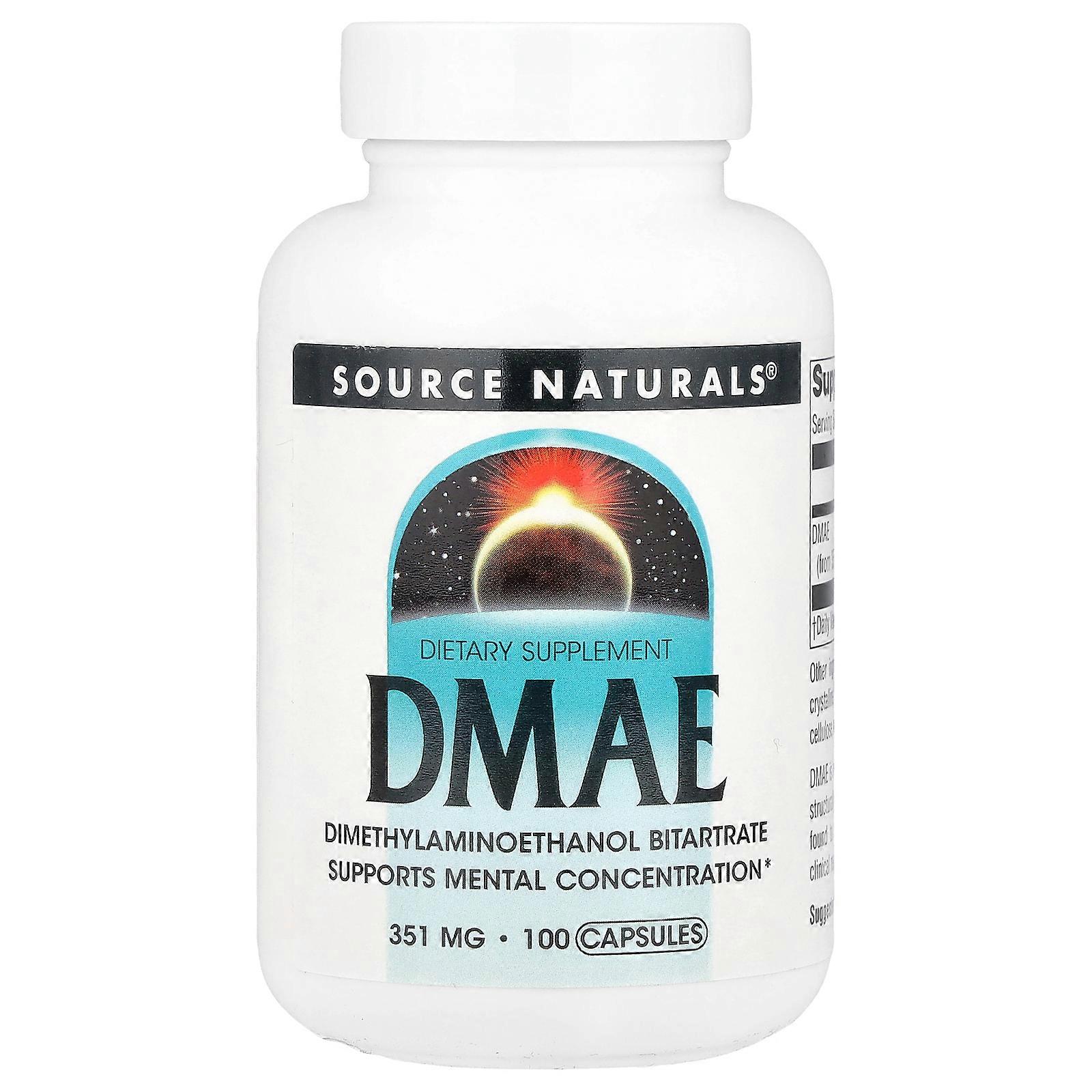 2 x Source Naturals, DMAE , 351 mg, 100 Capsules