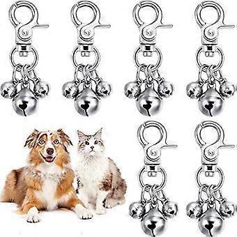 Weewooday 6 Pcs Dog Cat Bells for Collars Loud, Swivel Clasp Silver