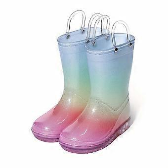 Children's Rain Boots, 1pc Molded Design, Soft Comfortable Lightweight, Dual Handles for Boys and Girls, Outdoor Beach Kindergarten