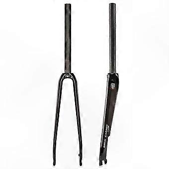 Road Bike Fork 700C Carbon Rigid Design 1-1/8" Tapered Steerer Tube QR 9mm Disc and C Brake Compatible
