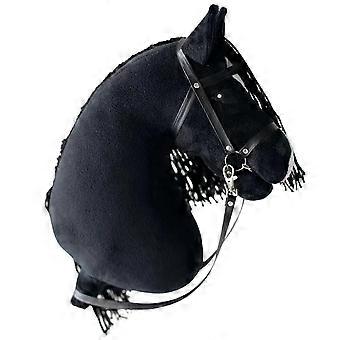 Resilient Filled Plush Horse Head Stick For Childrens Stage Props Ensuring Shape Retention In Repeated Use Ideal For Theatrical Shows Black