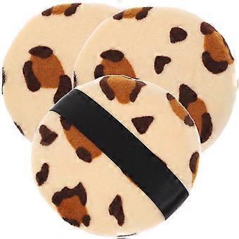 Leopard Loose Powder Makeup for Makeup Use 3Pcs Facial Pads