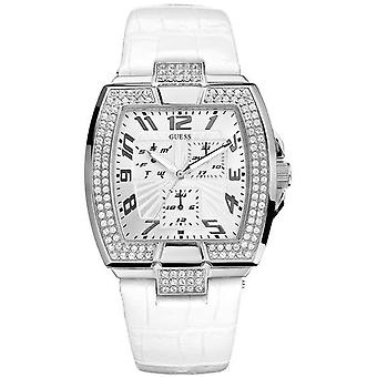Guess Varis Quartz analoge vrouw horloge met koeienhuid armband W14515L2