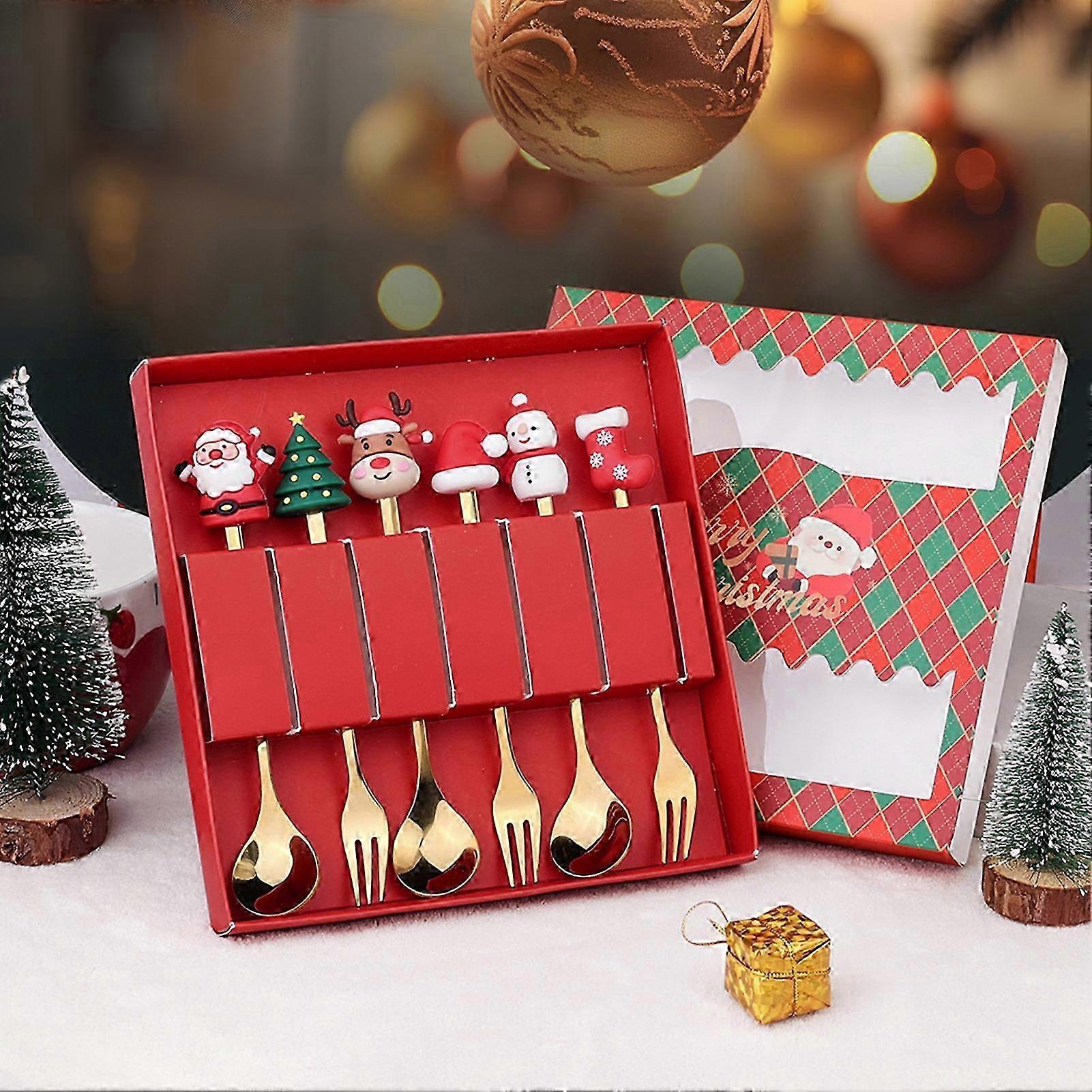 Engraved Christmas Spoon Fork Set