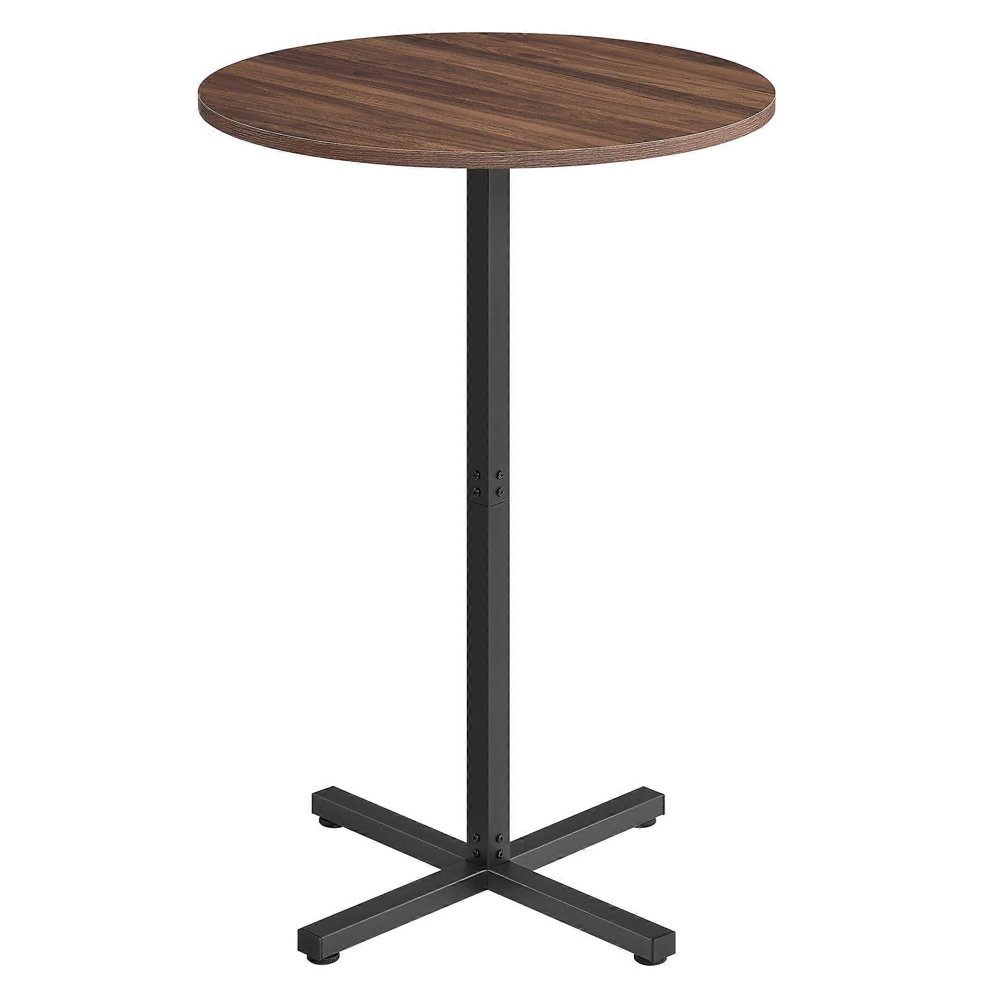 Bar Table, High Top Pub Table with Metal Frame and Cross