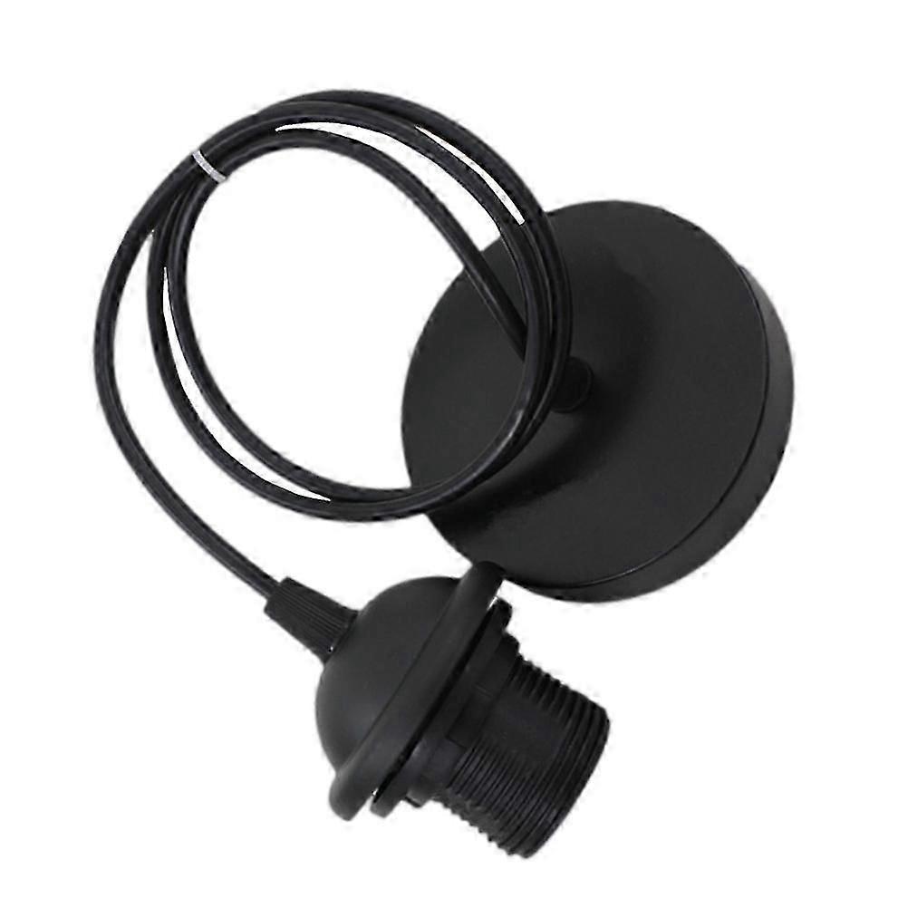 Iron PVC E27 Lamp Holder Black