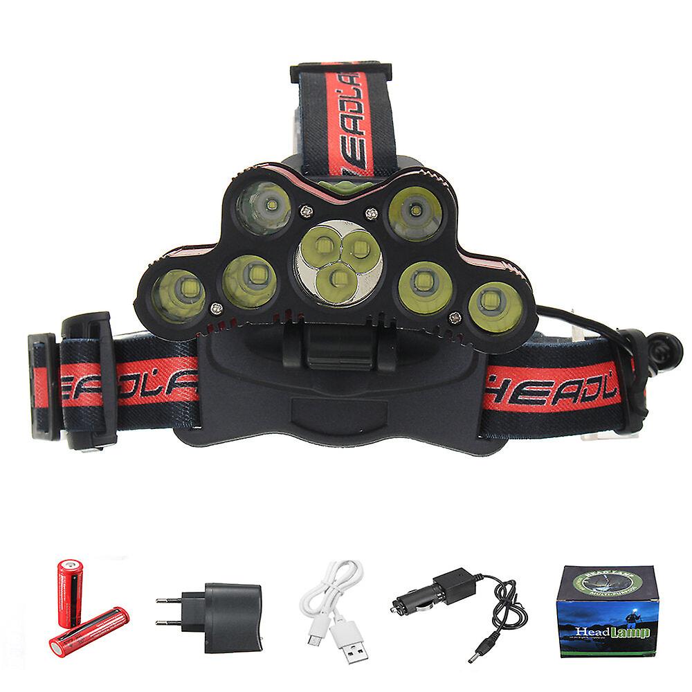 7Xled T6 Zoomable Headlamp 6 Modes Torch Lamp Usb Rechargeable 18650 Battery Work Lantern Outdoor Cycling Camping