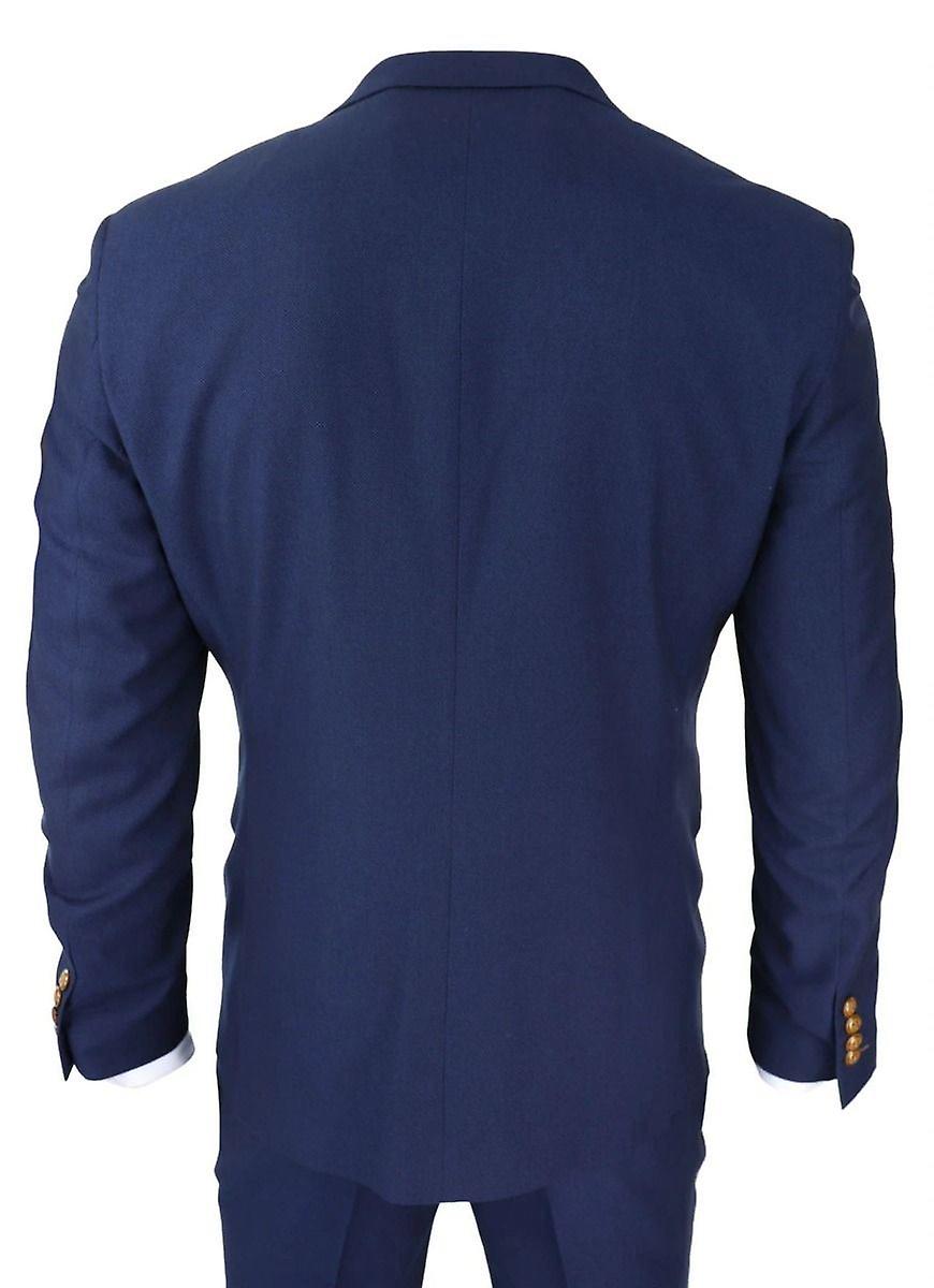 Men's Grey Birdseye Three-piece three piece suit main image 1