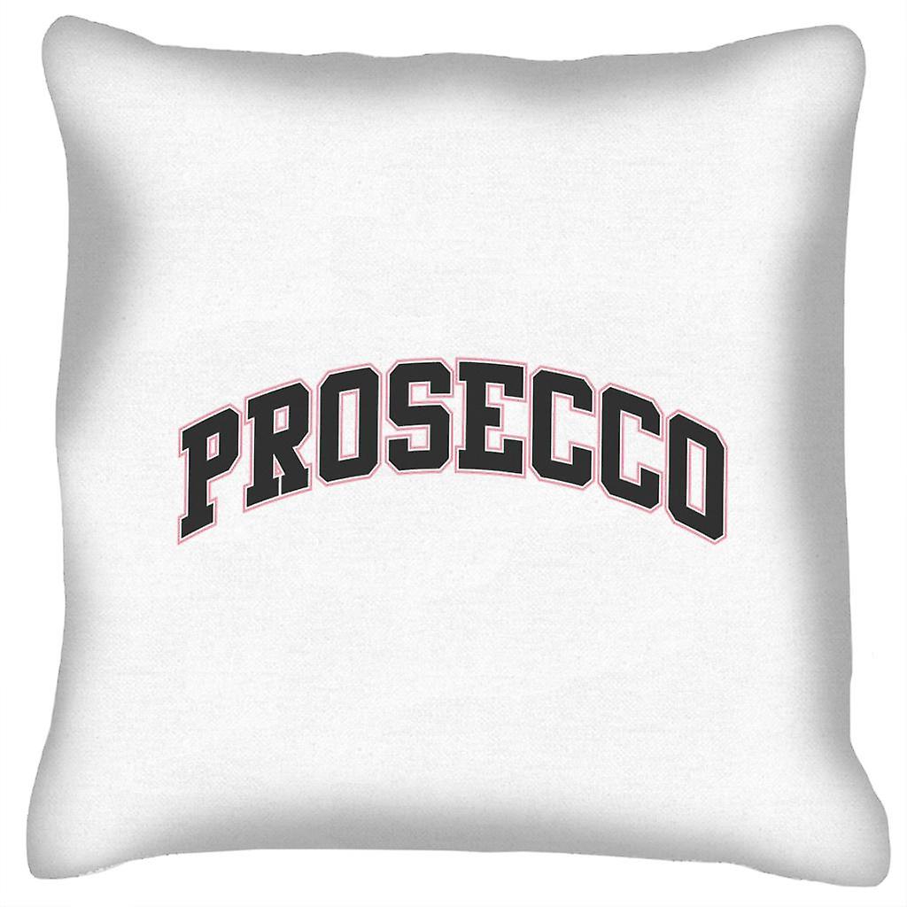 Prosecco Varsity Text Cushion
