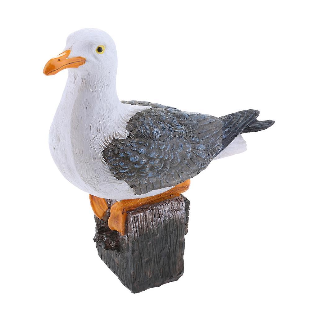 Harpiks Realistisk levende måge statue Fugle Model Udendørs græsplæne Ornament