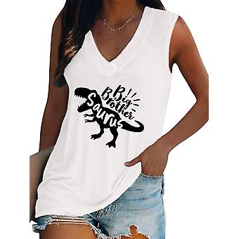 Women´s Letter And Dinosaur Print Tank Top