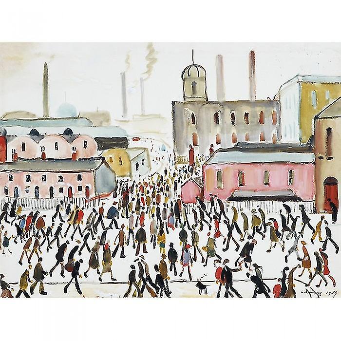 L.S. Lowry Going To Work 1959 Printed Framed Canvas Print