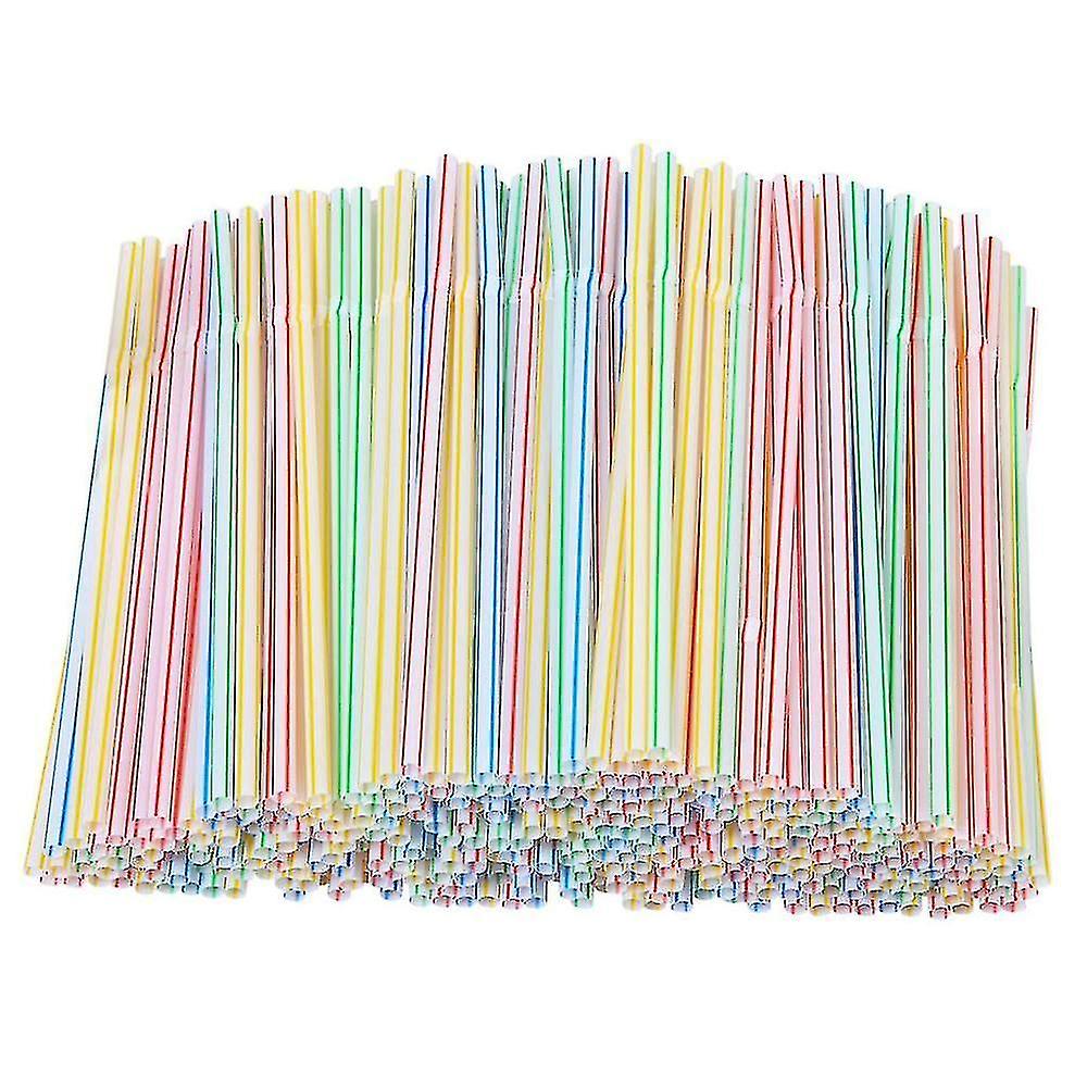 200pcs Plastic Drinking Disposable Straws 8 Inches