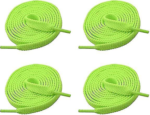 2pair Double Layer Shoe Laces For Sneakers,flat Shoelaces Compatible With Converse, Vans, And Air Force 1.2m Green