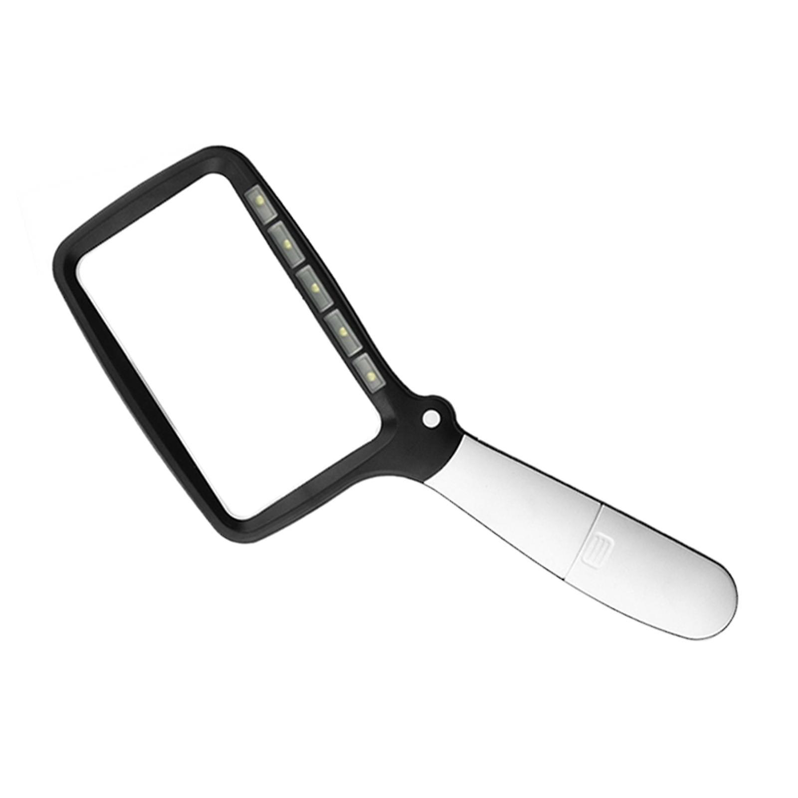 Reading Magnifier with Light Large 3x with 5 Dimmable LEDs for Small Print