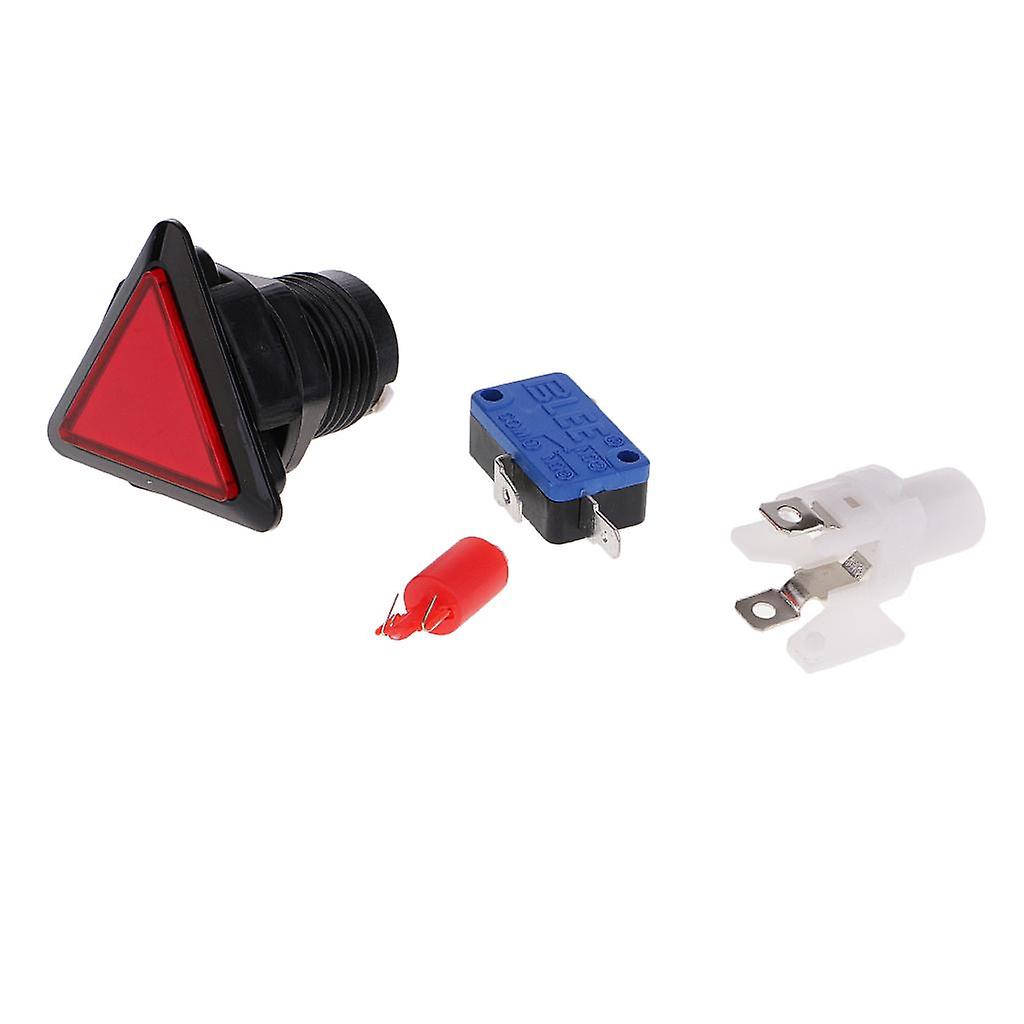 Dreieck Arcade Machine Game Button mit LED-Lampe beleuchtet Rot