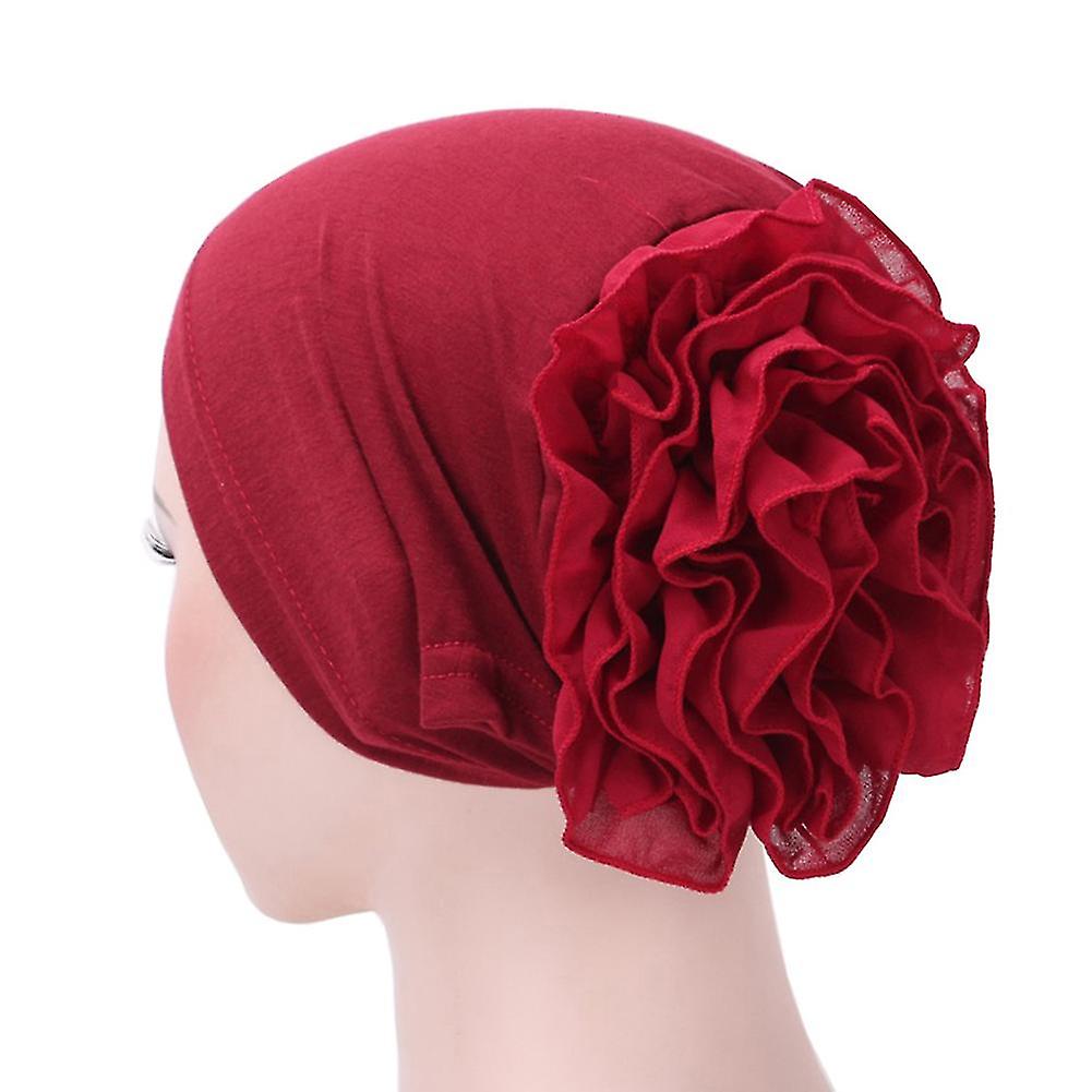 Kadın Bayan Düz Renkli Başörtüsü Çiçek Şapka Şapka Pamuk Bandana Headwrap