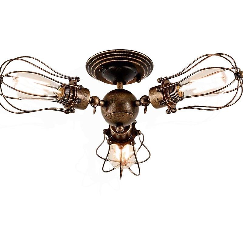 Antique Semi-Flush Mount Ceiling Light (No Bulb, Bronze)