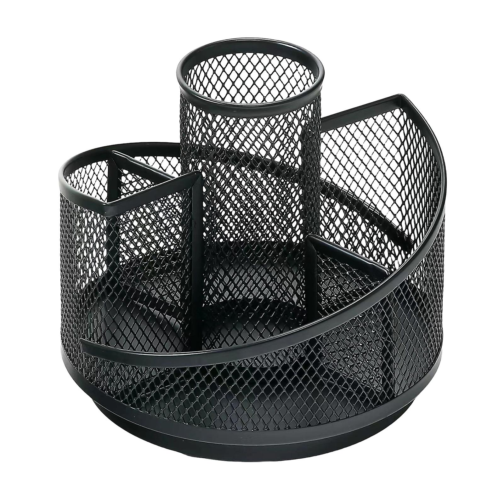 Mesh Rotate Desk Organizer Desk Organizer Stepped Design With 5 Compartments For Desk Stationary Supplies And Accessories