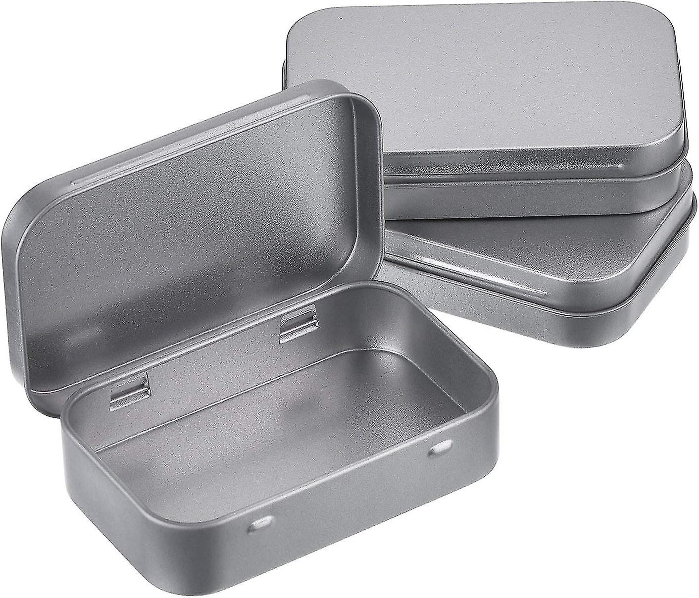 3 Pieces Metal Rectangular Empty Hinged Case Diy Portable Storage Case