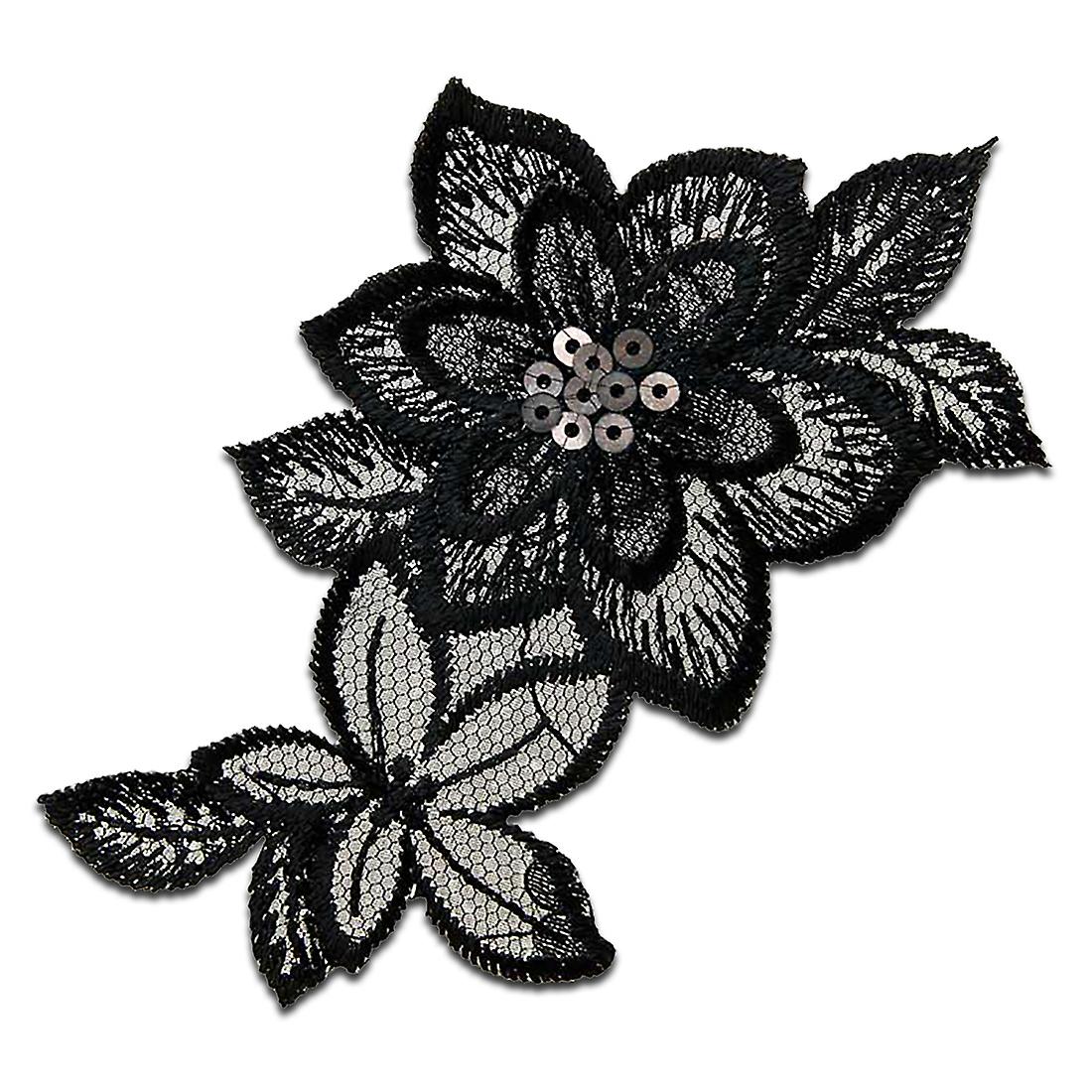 Flower Blossom Plant - patch, iron-on patch, iron on, size: 11.4 x 7.8 cm