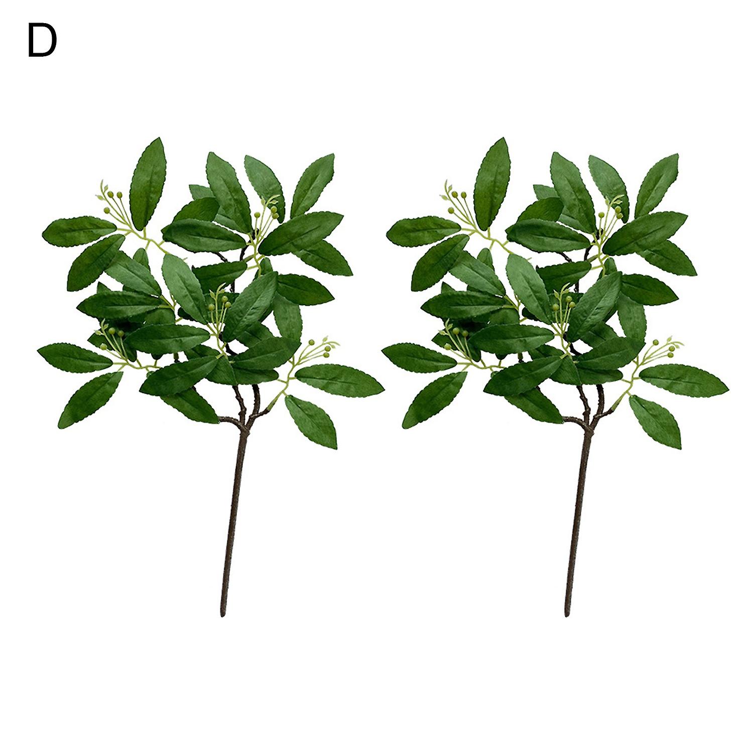 2 Bunches Exquisite Realistic Artificial Leaf Plastic Elegant Vivid Simulation Eucalyptus Leaf 