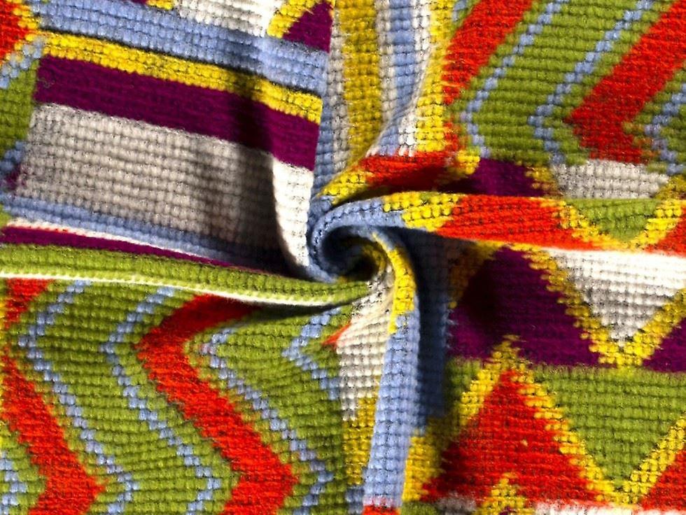 1.45m 棉混纺针织涂层面料 橙色多色 - 每米