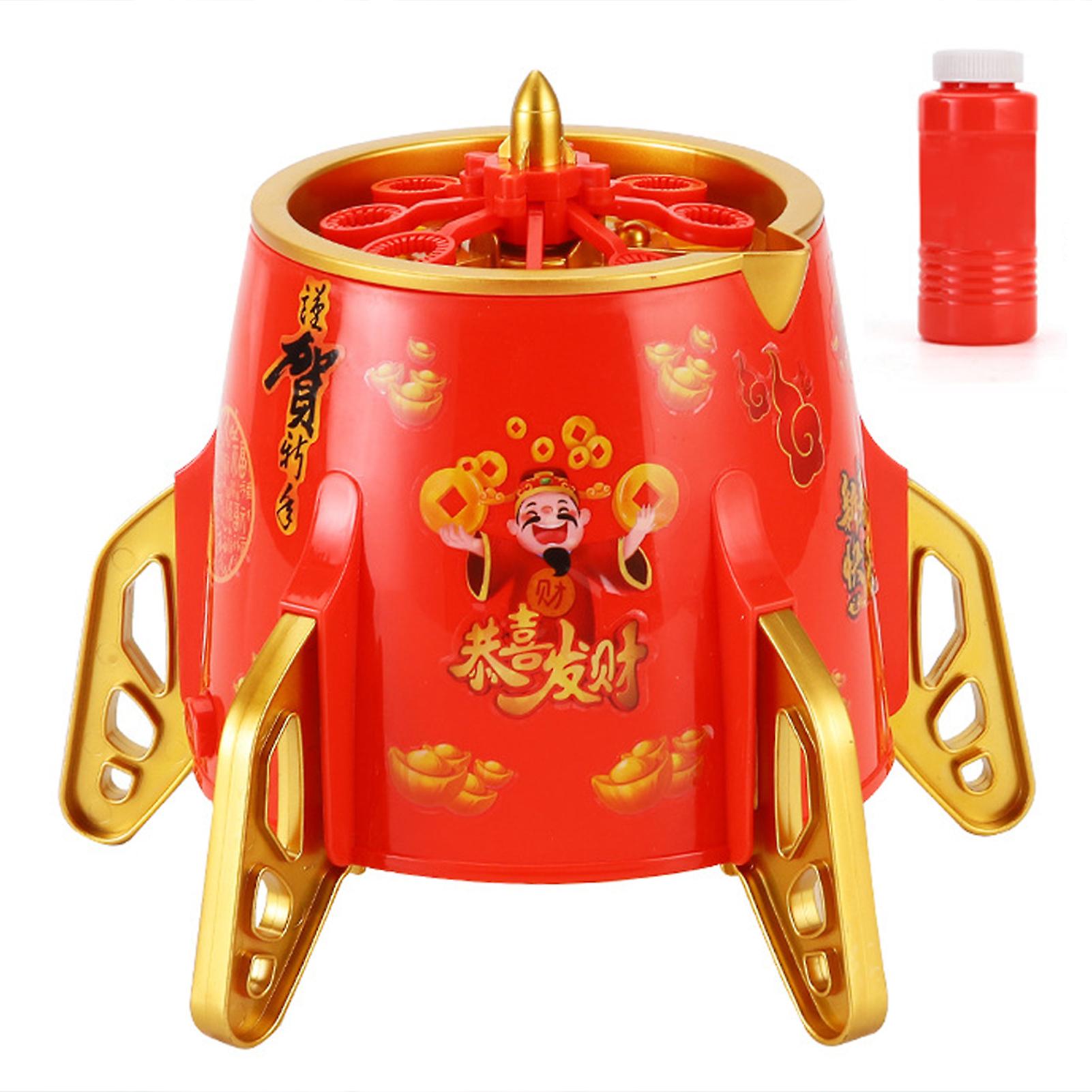 Electric Rocket-Shaped Bubble Machine with Light Sounds Battery Powered Bubble Blowing Toys for Courtyard
