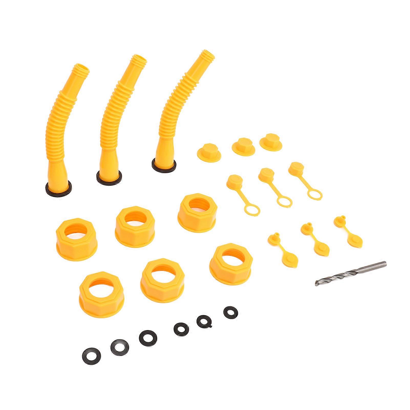 Gas Can Spout Replacement Kit 8mm Drill Bit Gas Can Nozzle Vent Cap Universal for Vehicles Lawn Mowers 