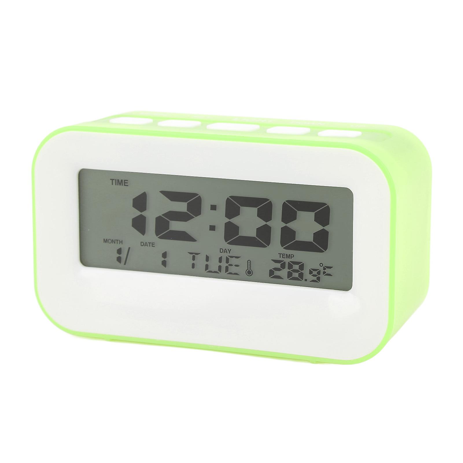 LCD Kids Alarm Clock Green with Backlight, Music, Timer & Reminder