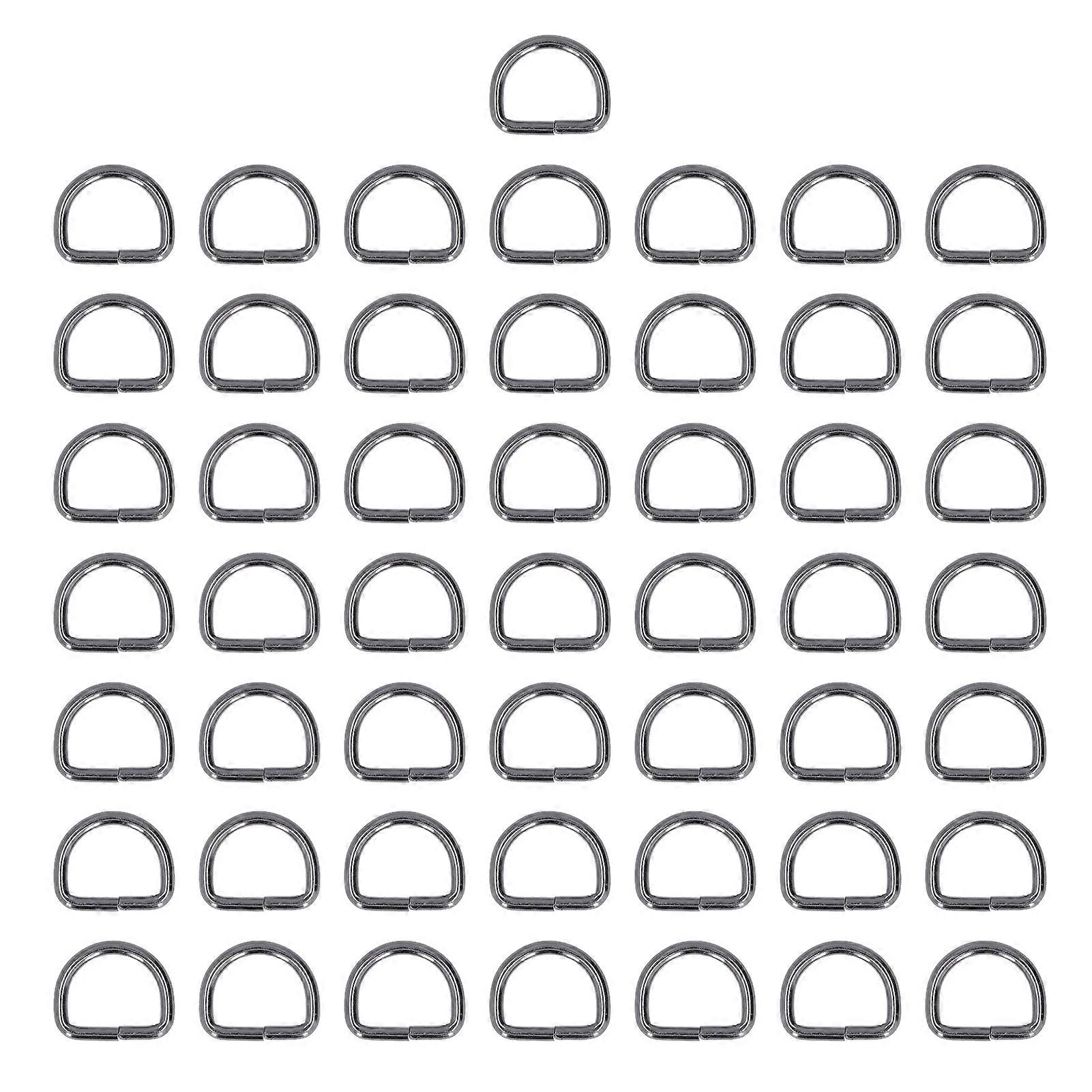 50pcs D Rings Easy Replaceable Compact Lightweight Convenient Practical Stable Reliable Bag Buckle for Clothes