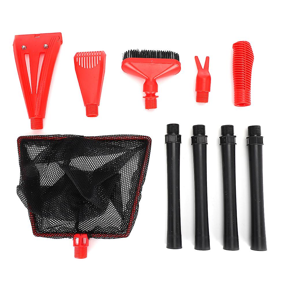 All-in-one multi-function aquarium fish tank cleaning tool algae scraper fish net gravel rake brush set