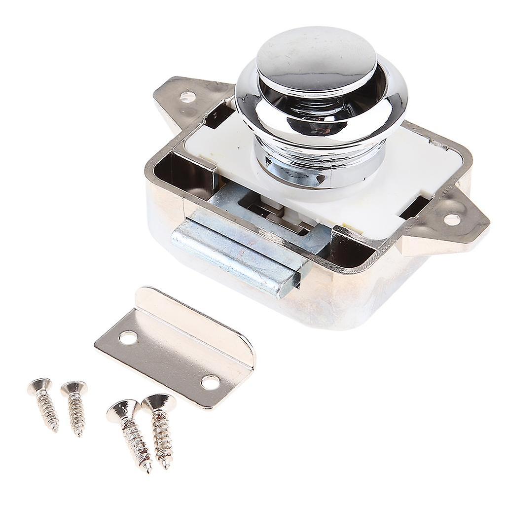 Push Button Latch Lock Keyless for Marine RV Caravan Cabinet Cupboard Silver