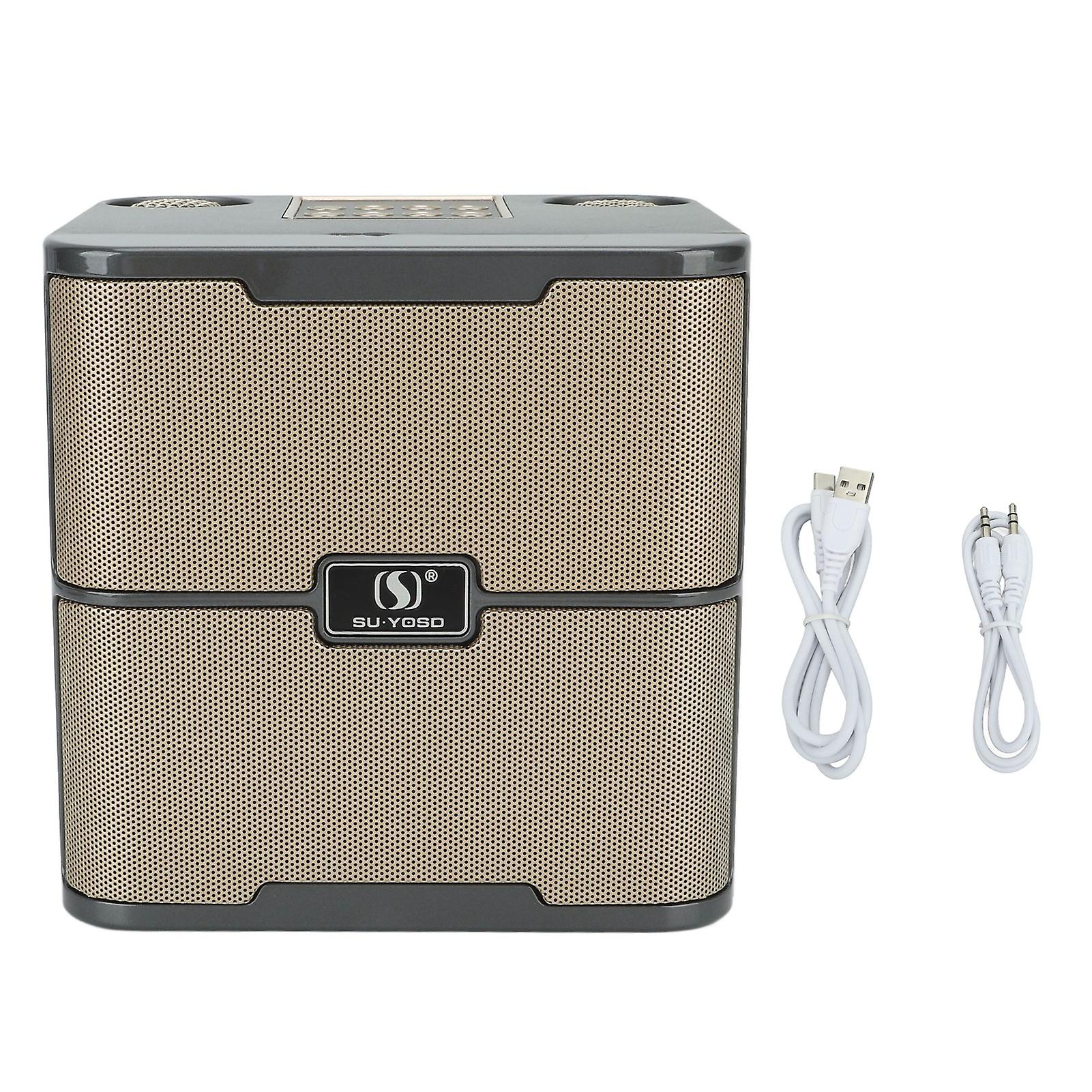 YS213 Machine à chanter Haut-parleur portable Noir Léger Son Stéréo Haut-parleur Microphone Ensemble pour Réunion à domicile Fête