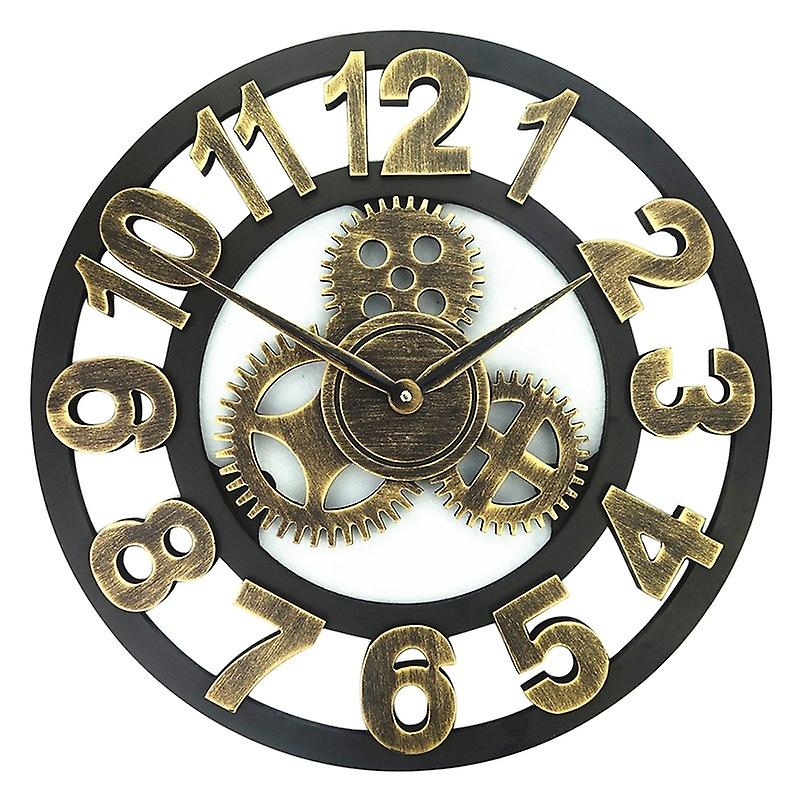 40cm Wooden Single-sided Gear Number Wall Clock