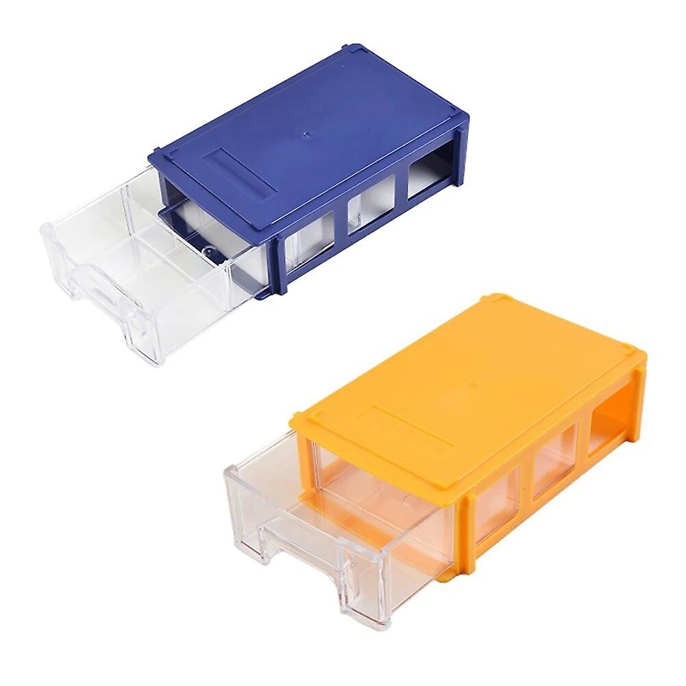 2pcs Stackable Plastic Hardware Parts Storage Boxes Components Screws Tool Box Portable Jewelry Tool Organizer Plastic Case~3722