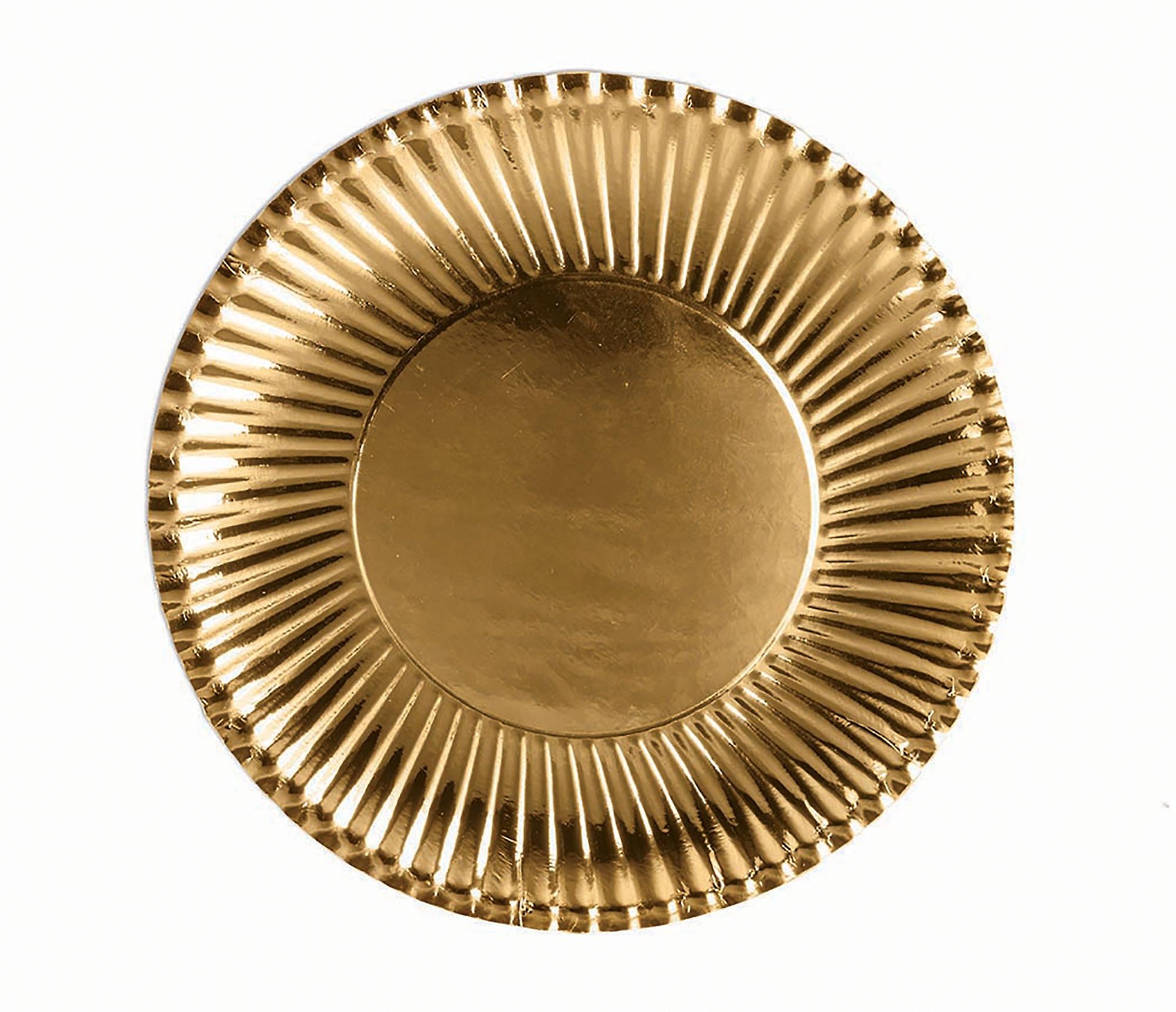 Gold Paper Plates Sml. 10 Pack 18cm X82935