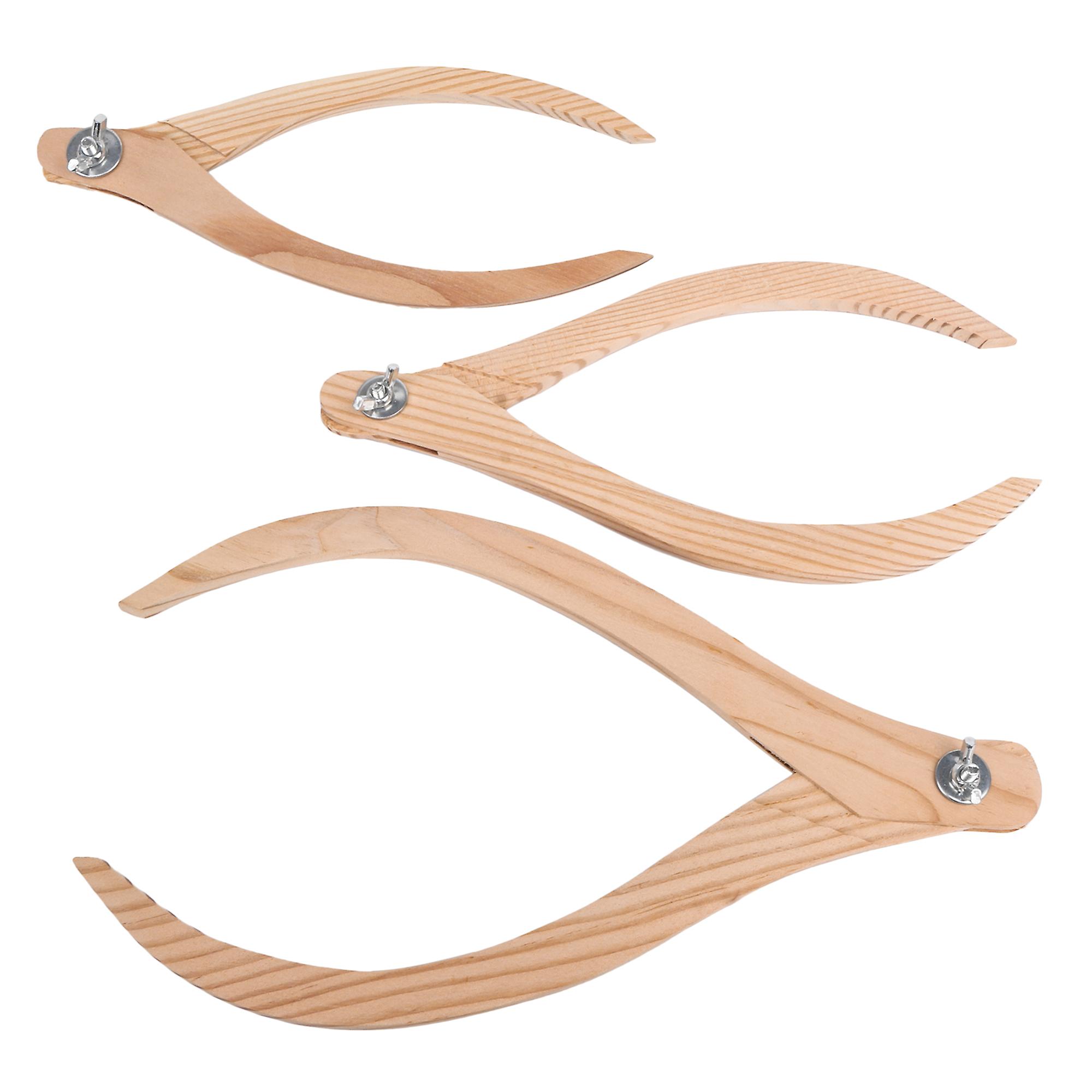 3pcs Sculpture Tool Handmade Wood Calipers With Adjustable Metal Wing Nut
