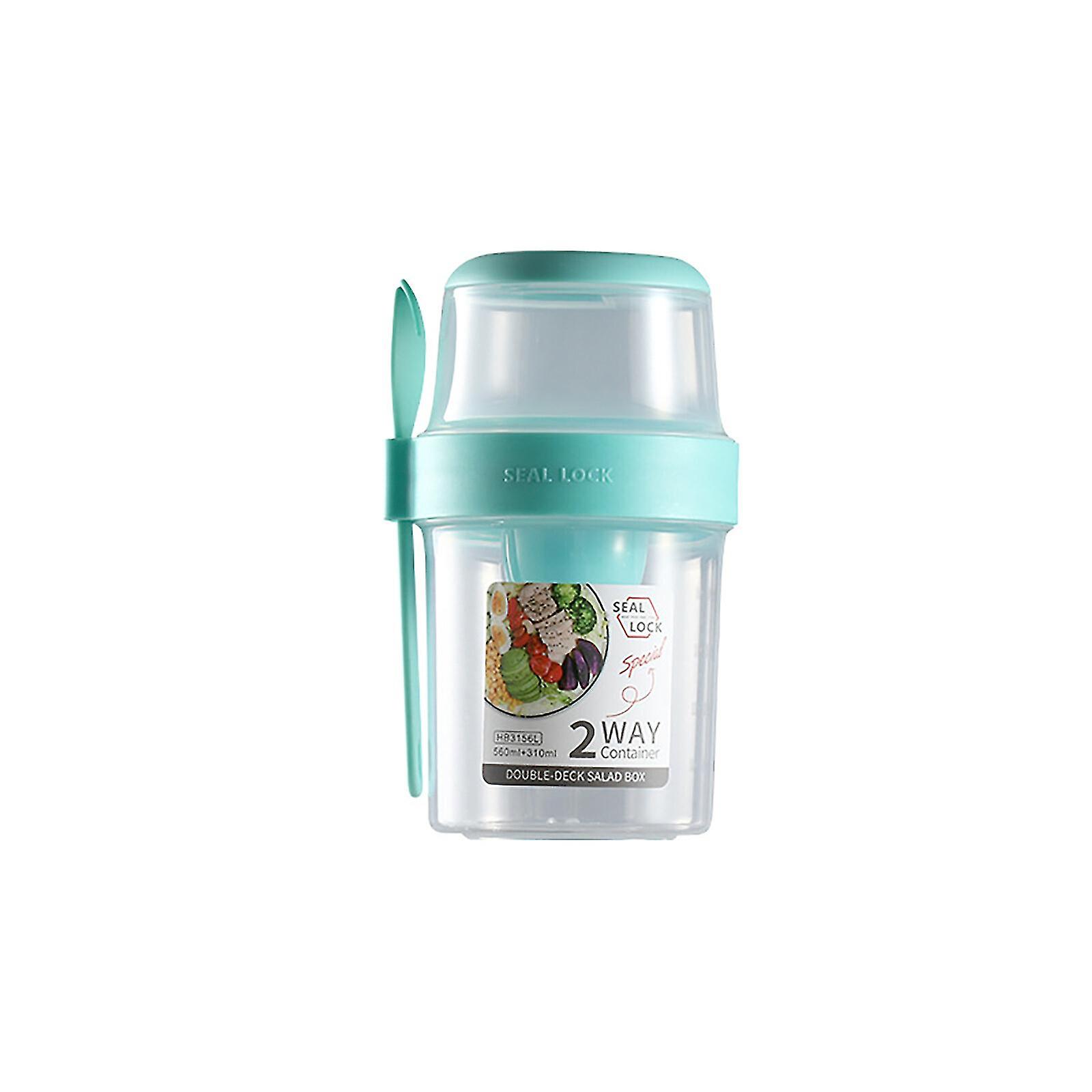 Portable Yogurt Salad Lunch Box Container With Fork Bottle for School Camping Work 560ml 760ml