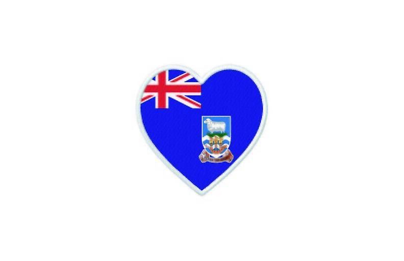 Patch badge ecusson prints thermocollant heart flag FK falkland Falkland Falklands