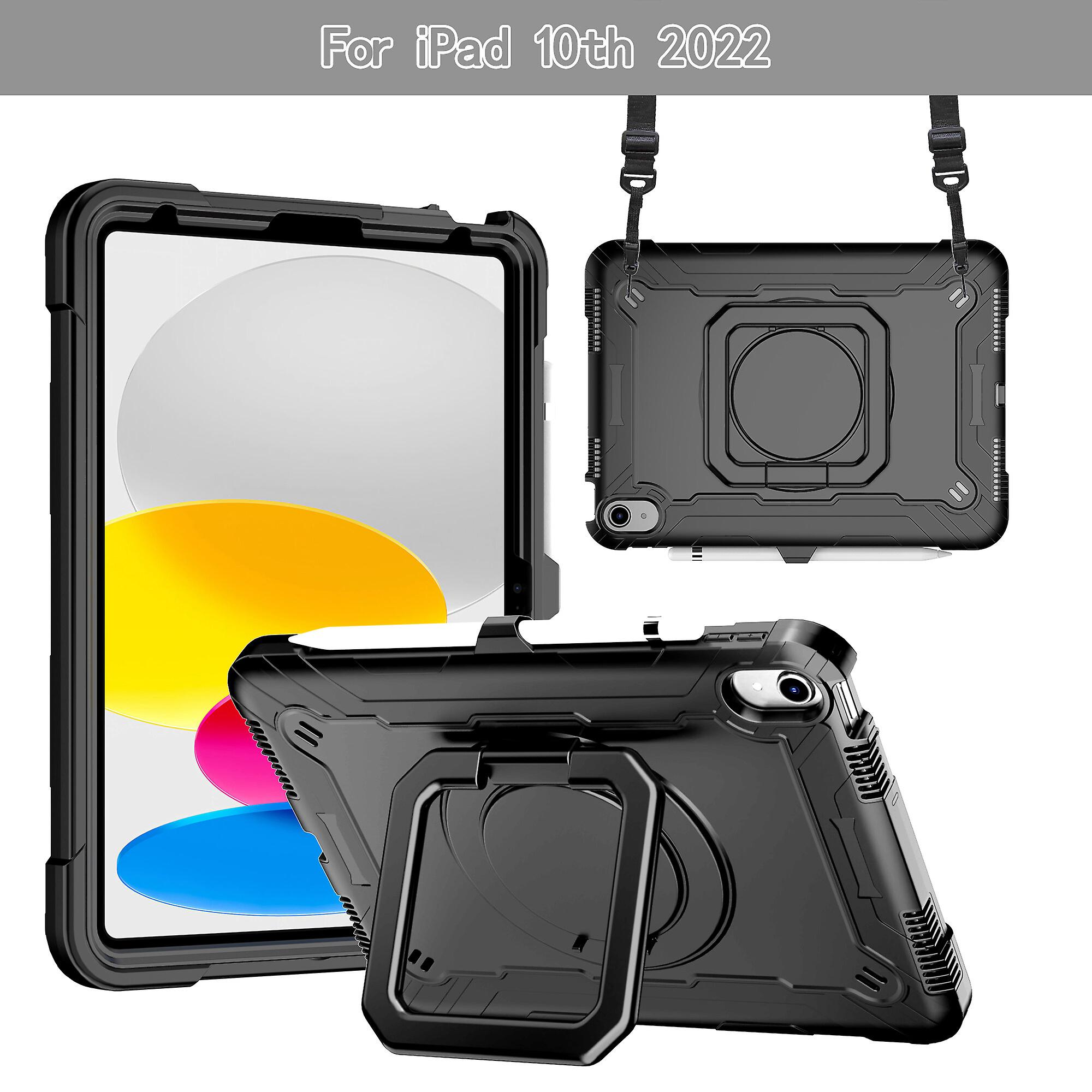 iPad 10 2022 Tablet Case with Shoulder Strap and Kickstand